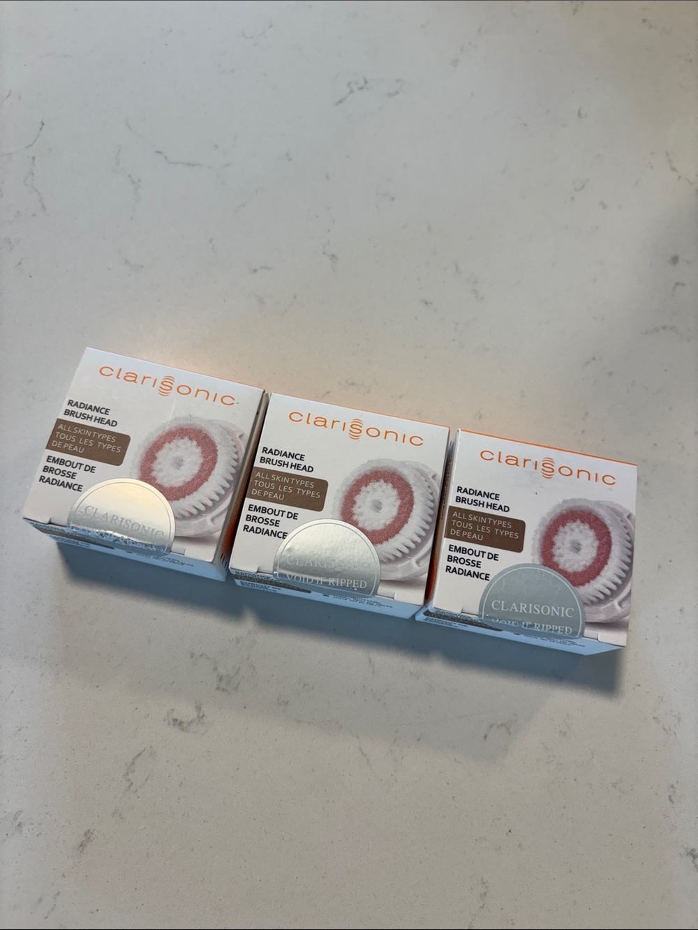 NEW Clarisonic White and Pink Radiance Brush Heads (Pack of 3) For all skin type